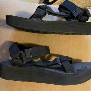 Teva Black Women's Original Universal Platform Strappy Sandals